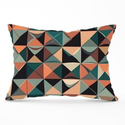 Warren Reed - Designer Geometric Print Pattern Cushions in Green - Size: 60 cm x 60 cm - thumbnail 1