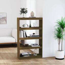 Berkfield Home Book Cabinet/Room Divider Honey Brown 80x30x135.5 cm Wood Pine - thumbnail 2
