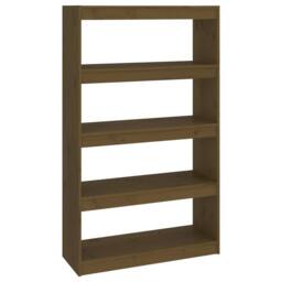 Berkfield Home Book Cabinet/Room Divider Honey Brown 80x30x135.5 cm Wood Pine - thumbnail 1