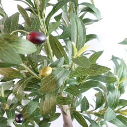 Leaf 150cm Artificial Natural Look Olive Tree with Wooden Trunk in Green - thumbnail 5