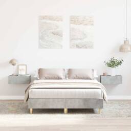 Berkfield Home Durable Bed Frame No Mattress Concrete Grey 135x190 cm Double Eng - thumbnail 2