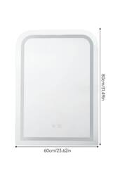 Living and Home Anti-fog Bathroom Mirror with RGB LED Light in White - thumbnail 8