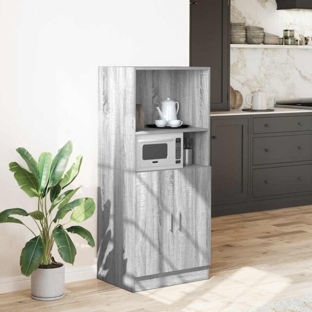 Berkfield Home Kitchen Cabinet Grey Sonoma 57x41.5x131.5 cm Engineered Wood - image 1
