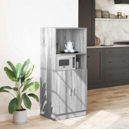 Berkfield Home Kitchen Cabinet Grey Sonoma 57x41.5x131.5 cm Engineered Wood