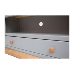 Cabinet Bits Bomporto Light Grey 1 Drawer TV Cabinet Wood Knob - thumbnail 5