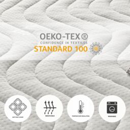 Aspire Kids Memory Mattress with Triple Foam Layers with OEKO-TEX fabric in White - Size: Small Double - thumbnail 3