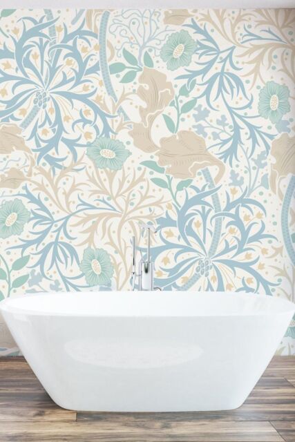 Origin Murals Trailing Seaweed Garden Wall Mural in Pale Blue - Size: W350 cm x H280 cm - image 1