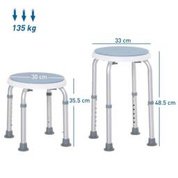 Nordara 360 Degree Swivel Shower Stool Non-Slip Feet Light Blue - thumbnail 2