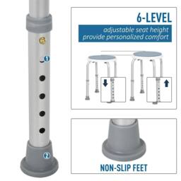 Nordara 360 Degree Swivel Shower Stool Non-Slip Feet Light Blue - thumbnail 3