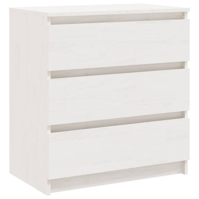 Berkfield Home Bedside Cabinet White 60x36x64 cm Solid Pinewood - Size: 60 x 36 x 64 cm - image 1