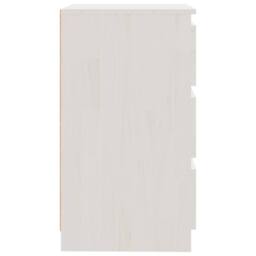 Berkfield Home Bedside Cabinet White 60x36x64 cm Solid Pinewood - Size: 60 x 36 x 64 cm - thumbnail 5