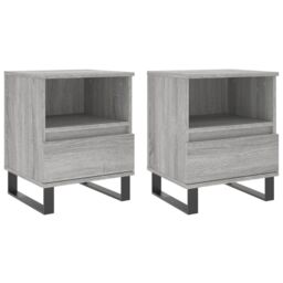 Berkfield Home Bedside Cabinets 2 pcs Grey Sonoma 40x35x50 cm Engineered Wood - Size: 40 x 35 x 50 cm - thumbnail 2