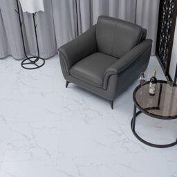 Gr8 Home 3.34m² Floor Tiles Self Adhesive Marble Effect PVC Flooring in White - thumbnail 2