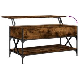 Berkfield Home Comfortable Coffee Table Smoked Oak 100x50x50 cm Engineered Wood in Brown - Size: 100 x 50 x 50 cm - thumbnail 8