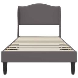 Berkfield Home Bed Frame with Headboard Grey 90 x 190 cm Faux Leather - thumbnail 4