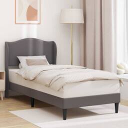 Berkfield Home Bed Frame with Headboard Grey 90 x 190 cm Faux Leather