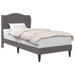 Berkfield Home Bed Frame with Headboard Grey 90 x 190 cm Faux Leather - thumbnail 2