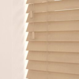 New Edge Blinds Wooden Venetian Blinds with Strings (120cm Drop) Fawn Oak in Light Brown - Size: 60 cm - thumbnail 2