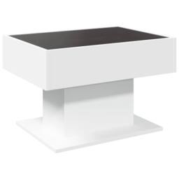 Berkfield Home Decorative Coffee Table with LED White 70x50x45 cm Engineered Wood - Size: 70 x 50 x 45 cm - thumbnail 8