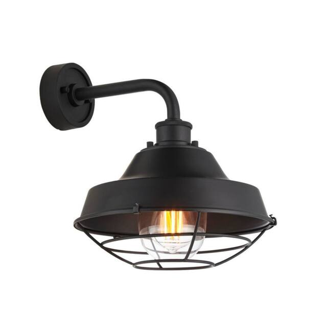 Netlighting Brindisi Outdoor Dome Wall Lamp Textured Matt Black Clear Glass - image 1