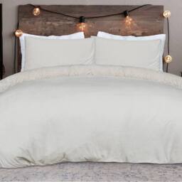 Smart Living Luxury Shaggy Faux Fur Fleece Reversible Duvet Cover with Pillowcases in Cream - Size: King - thumbnail 2