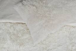 Smart Living Luxury Shaggy Faux Fur Fleece Reversible Duvet Cover with Pillowcases in Cream - Size: King - thumbnail 3