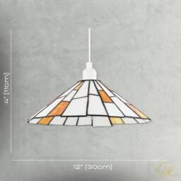 Happy Homewares Contemporary & Unique Tiffany Pendant Lighting Shade in Orange - thumbnail 7