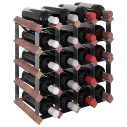 Berkfield Home Beautiful Wine Rack for 20 Bottles Brown Solid Wood Pine - thumbnail 1