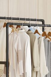 Living and Home 2 Rod Metal Clothes Rack Garment Rack on Wheels with Shoes Rack 57.5 x 115 CM in Black - thumbnail 4