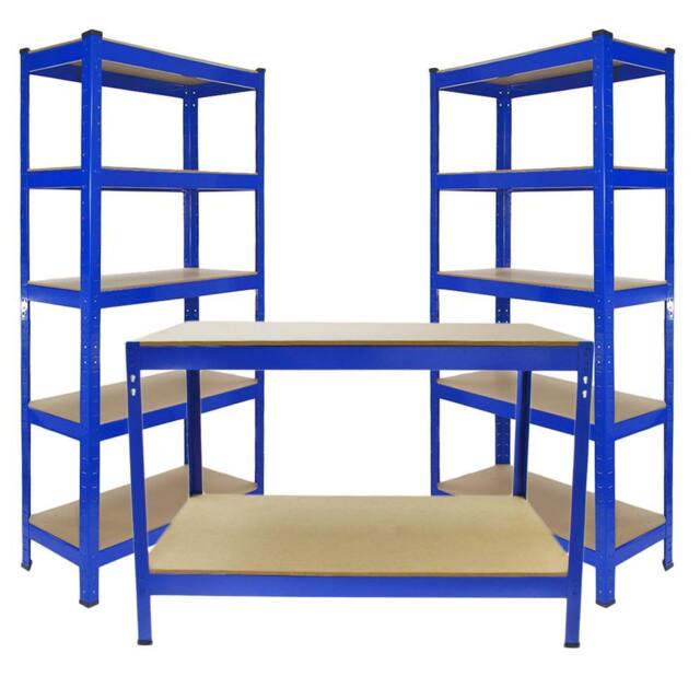 Monstershop Monster Racking 2 x T-Rax 75cm Blue & Metal Storage Workbench - image 1