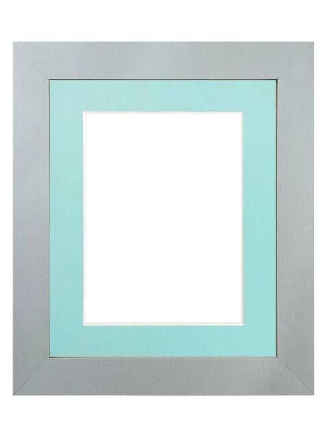 Frames & Mirrors 4U Metro Light Grey Frame with Blue Mount A3 Image Size A4 - image 1
