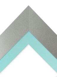 Frames & Mirrors 4U Metro Light Grey Frame with Blue Mount A3 Image Size A4 - thumbnail 3