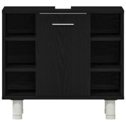 Berkfield Home Bathroom Furniture Set Set of 3 Black Oak Engineered wood - thumbnail 9