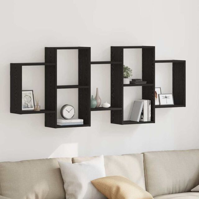 Berkfield Home Wall Shelf Black Oak 159x18x65 cm Engineered Wood - Size: 159 x 18 x 65 cm - image 1