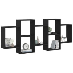 Berkfield Home Wall Shelf Black Oak 159x18x65 cm Engineered Wood - Size: 159 x 18 x 65 cm - thumbnail 4