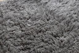 RugsX Flokati Woolen Circle Rug in Grey - Size: 150 cm diameter - thumbnail 5