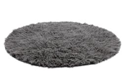 RugsX Flokati Woolen Circle Rug in Grey - Size: 150 cm diameter - thumbnail 3