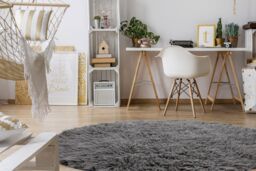 RugsX Flokati Woolen Circle Rug in Grey - Size: 150 cm diameter - thumbnail 4
