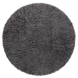 RugsX Flokati Woolen Circle Rug in Grey - Size: 150 cm diameter - thumbnail 2