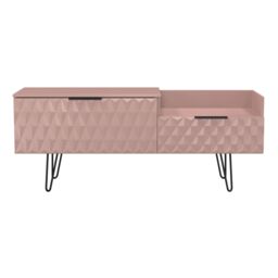 Ready Assembled 2 U Islay 2 Drawer Coffee TV Unit (Ready Assembled) in Dusty Pink - thumbnail 2