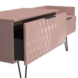 Ready Assembled 2 U Islay 2 Drawer Coffee TV Unit (Ready Assembled) in Dusty Pink - thumbnail 7