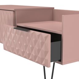 Ready Assembled 2 U Islay 2 Drawer Coffee TV Unit (Ready Assembled) in Dusty Pink - thumbnail 6