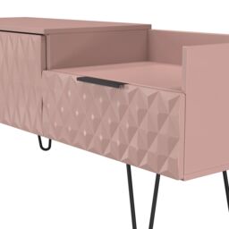 Ready Assembled 2 U Islay 2 Drawer Coffee TV Unit (Ready Assembled) in Dusty Pink - thumbnail 5
