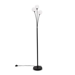 ValueLights Velika 3 Arm Opaque Globe Floor Lamp Light with LED Bulbs in Black - thumbnail 2