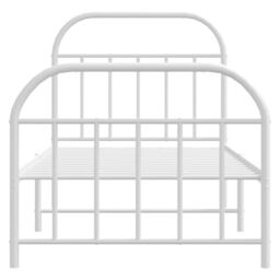 Berkfield Home Metal Bed Frame with Headboard & Footboard White 90x190 cm Single - thumbnail 6