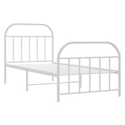 Berkfield Home Metal Bed Frame with Headboard & Footboard White 90x190 cm Single - thumbnail 5