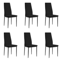 Home Detail Sona Faux Leather Dining Chair Set of 4, Black with Black Legs - Size: 4 Pack - thumbnail 1