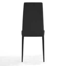 Home Detail Sona Faux Leather Dining Chair Set of 4, Black with Black Legs - Size: 4 Pack - thumbnail 3