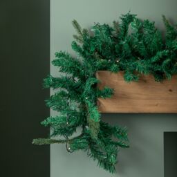Samuel Alexander 1.8m Plain Green Christmas Garland with 164 Tips & 50 Warm White LED Lights - thumbnail 7