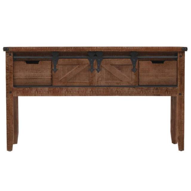 Berkfield Home Console Table Solid Fir Wood 131x35.5x75 cm Brown - image 1